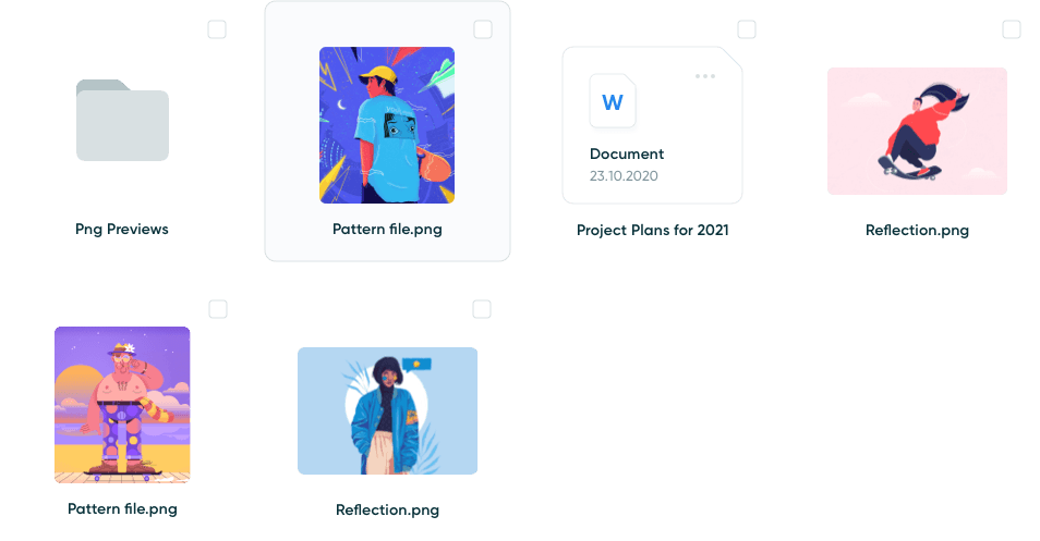 Carica file direttamente in attività e chat