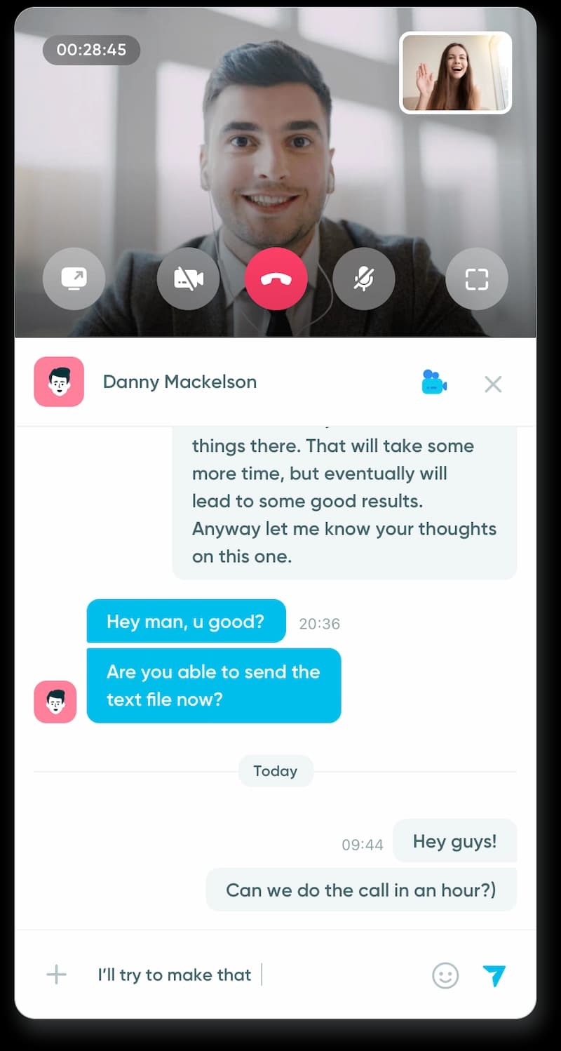 Avvia videochiamate da qualsiasi chat