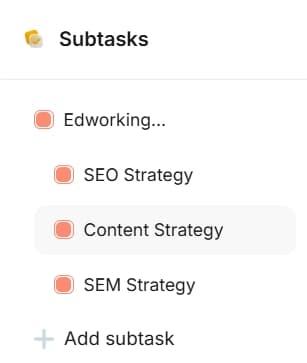 Suddividi le attività in sottoattività ed elenchi di controllo